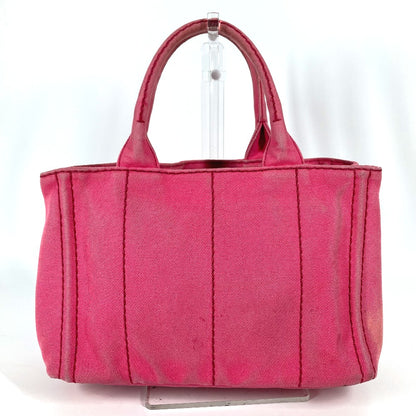PRADA Handbag canvas pink Canapa
