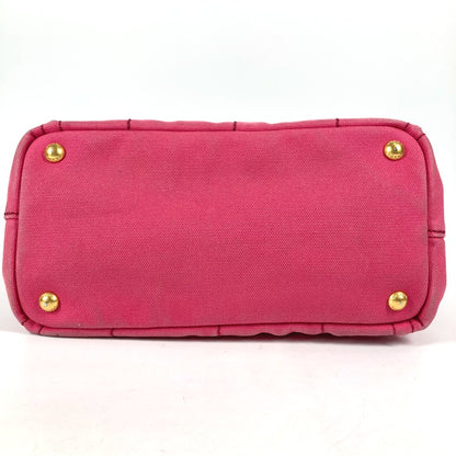 PRADA Handbag canvas pink Canapa