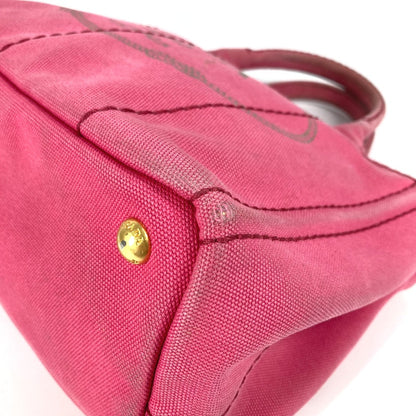PRADA Handbag canvas pink Canapa
