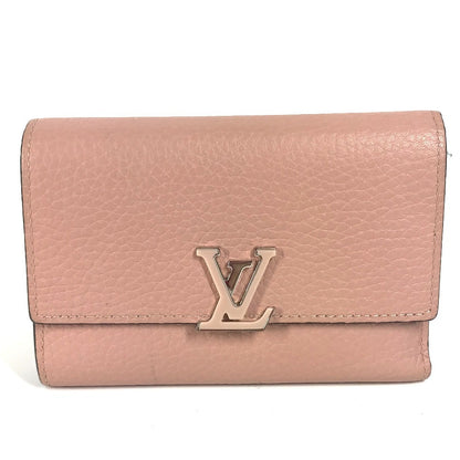 LOUIS VUITTON Trifold wallet M62156 Taurillon Clemence pink Portefeuille Capsine