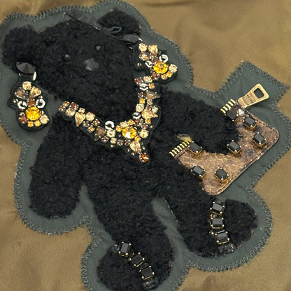 PRADA Tote Bag Nylon, Leather Brown type Bear Stone