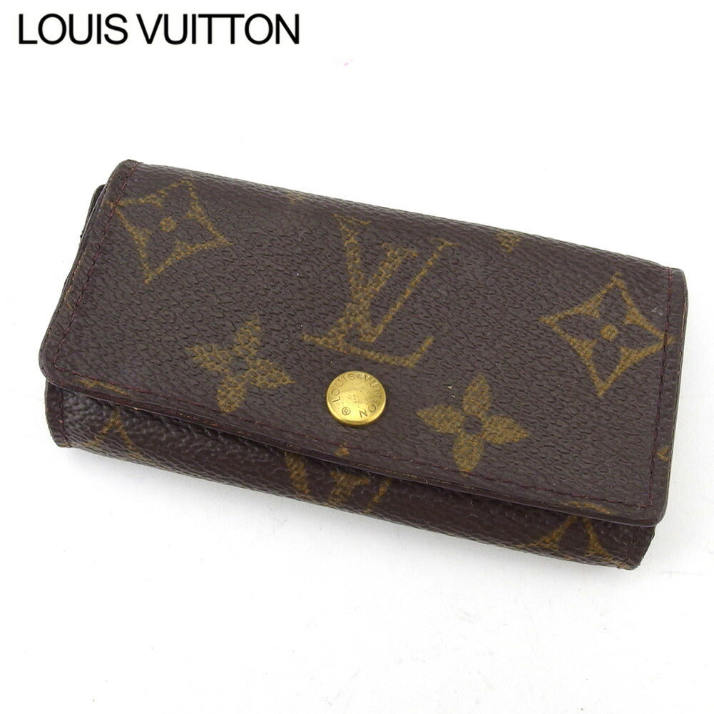 LOUIS VUITTON Key case Key holder M62631 Brown beige gold Multicles4