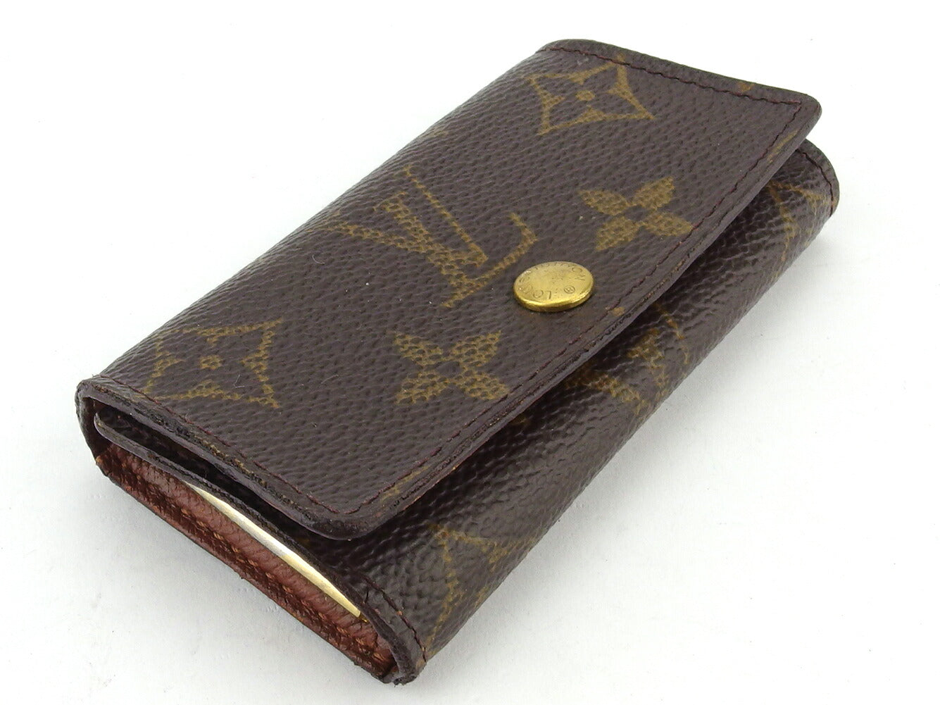 LOUIS VUITTON Key case Key holder M62631 Brown beige gold Multicles4