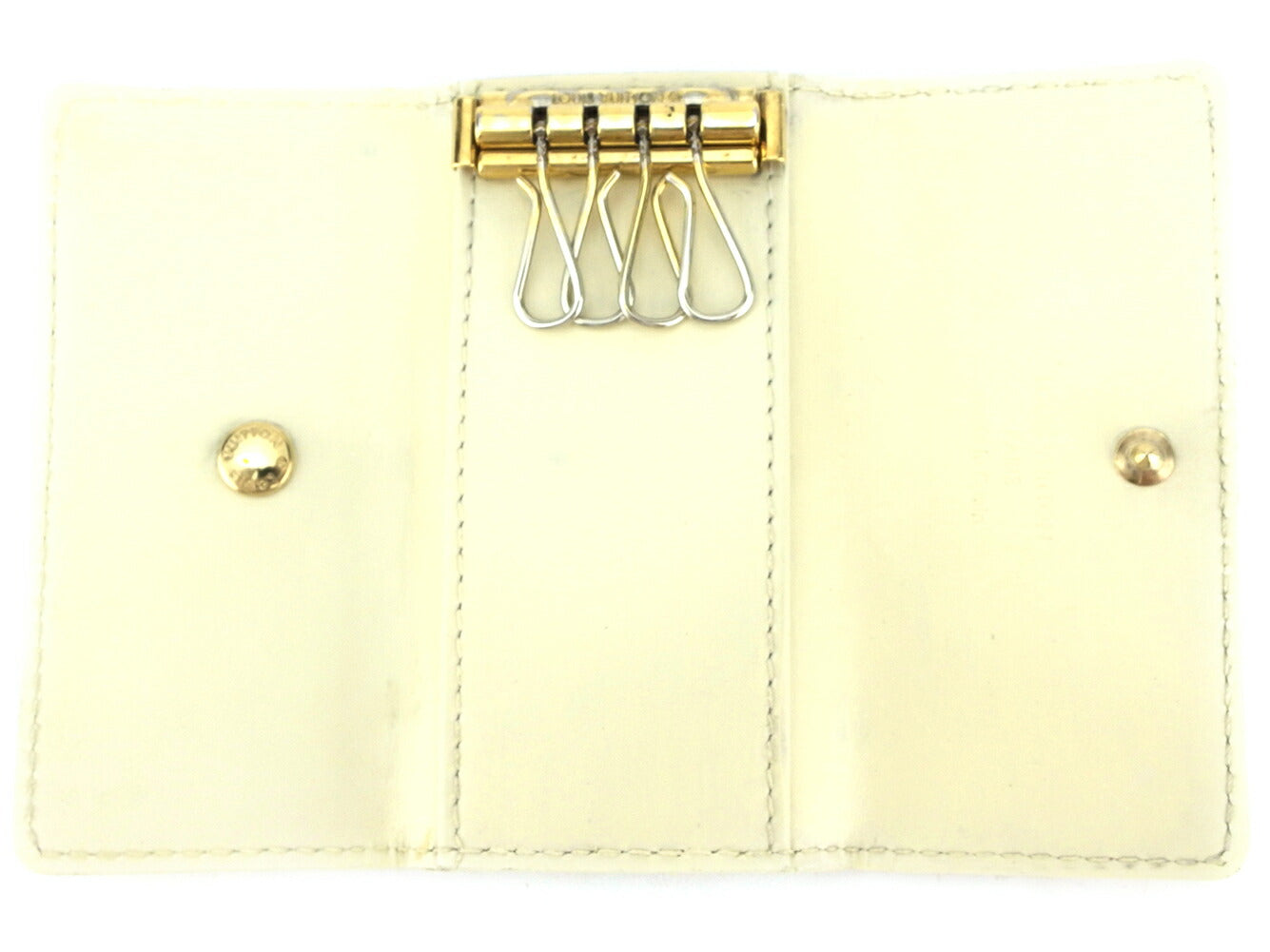 LOUIS VUITTON Key case Key holder Yellow Beige Gold Multicles4