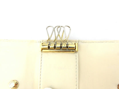 LOUIS VUITTON Key case Key holder Yellow Beige Gold Multicles4