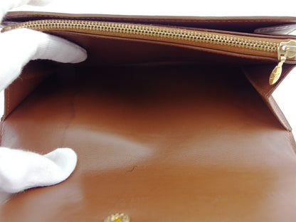 LOUIS VUITTON Long Wallet Purse M91174 Brown gold Pochette Porto MonÃ©credi
