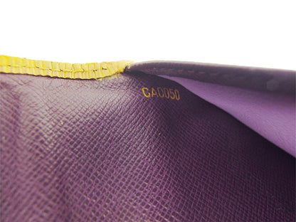 LOUIS VUITTON Long Wallet Purse M63389 Yellow purple Porte Tresor International