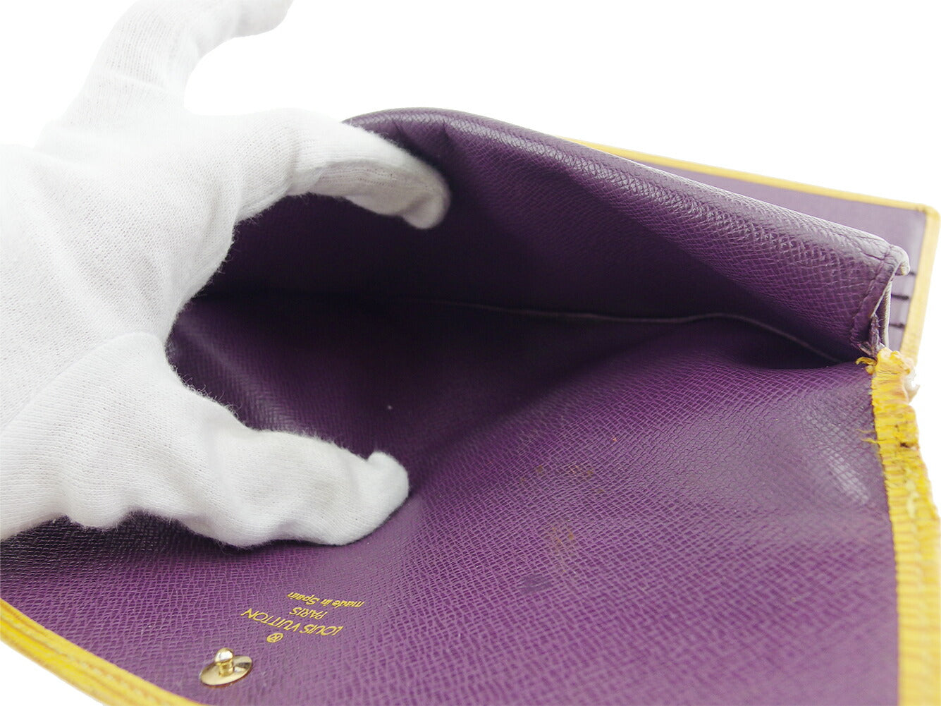 LOUIS VUITTON Long Wallet Purse M63389 Yellow purple Porte Tresor International