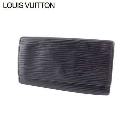 LOUIS VUITTON Key case Key holder M63822 Black gold Multicles4