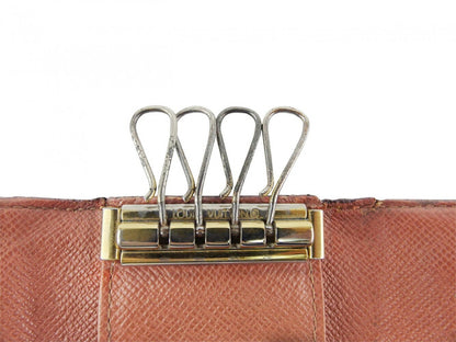 LOUIS VUITTON Key case Key holder M62631 Brown beige gold Multicles4