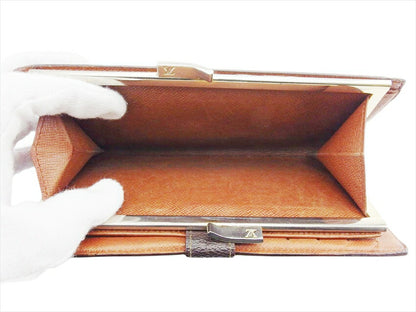 LOUIS VUITTON Long Wallet Purse T61217 Brown beige North America exclusive Continental Clutch
