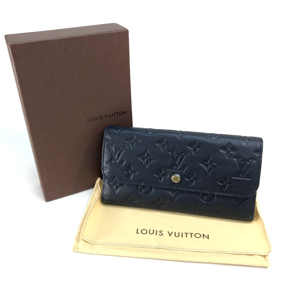 LOUIS VUITTON Long Wallet Purse M60258 Monogram Ann Platt Leather Navy Monogram Ann Platt Portefeuille Villetuoz