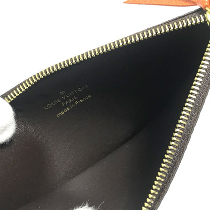 LOUIS VUITTON Long Wallet Purse Monogram canvas Brown x orange Comes with a coin case Wallet Women Used Authentic