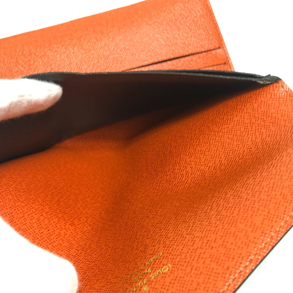 LOUIS VUITTON Long Wallet Purse Monogram canvas Brown x orange Comes with a coin case Wallet Women Used Authentic