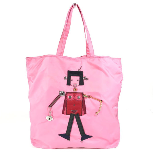 PRADA Shoulder Bag BR2897 Nylon pink Robot Shopping Bag