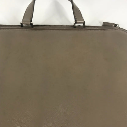 PRADA Business bag saffiano leather Beige type Triangle logo plate