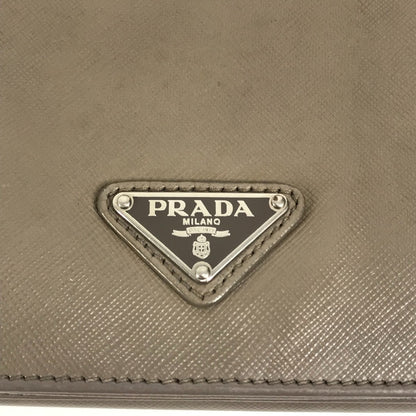 PRADA Business bag saffiano leather Beige type Triangle logo plate