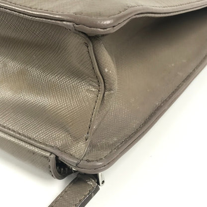 PRADA Business bag saffiano leather Beige type Triangle logo plate