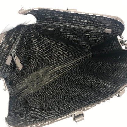 PRADA Business bag saffiano leather Beige type Triangle logo plate