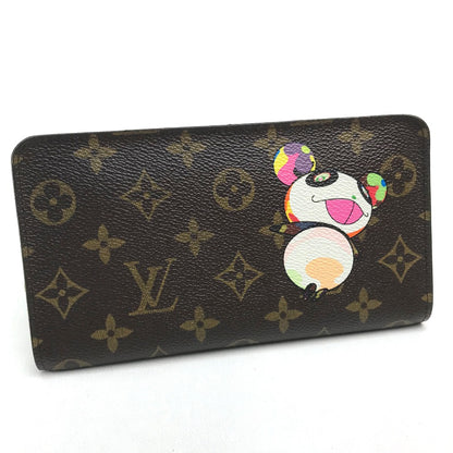 LOUIS VUITTON Long Wallet Purse M61729 Monogram canvas Brown Takashi Murakami Monogram panda Porto Monezup Women Used Authentic