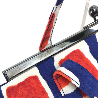 CHANEL Handbag canvas Blue x red CC COCO Mark logo Square Pattern