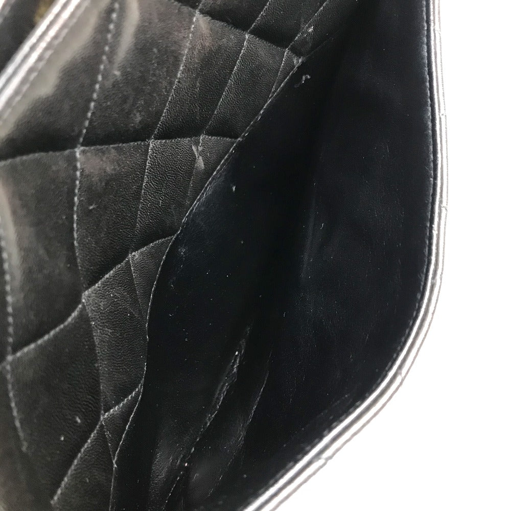 CHANEL Tote Bag lambskin Black x Gold Metal CC COCO Mark Matrasse quilting