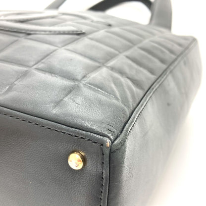 CHANEL Tote Bag lambskin black CCCOCO Mark Chocolate bar