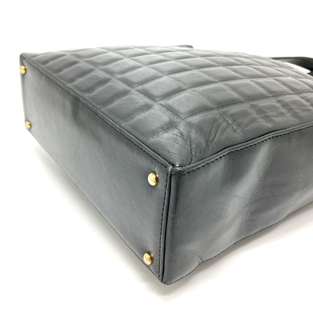 CHANEL Tote Bag lambskin black CCCOCO Mark Chocolate bar