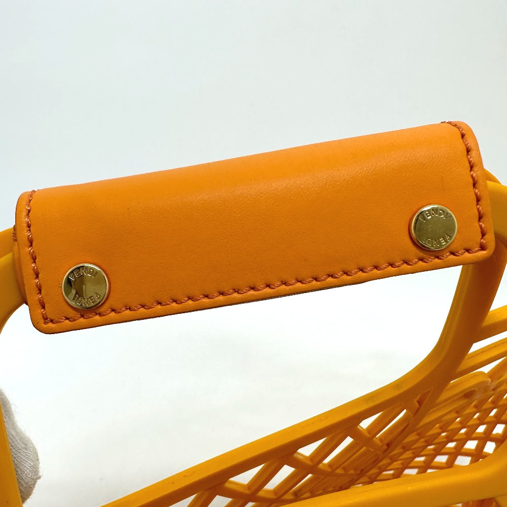 FENDI Handbag 8GH389 Plastic / leather Orange type bag Bucket medium Women Used Authentic