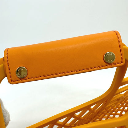 FENDI Handbag 8GH389 Plastic / leather Orange type bag Bucket medium Women Used Authentic