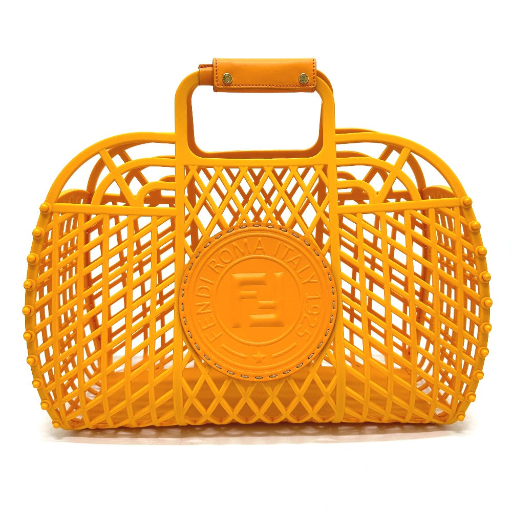 FENDI Handbag 8GH389 Plastic / leather Orange type bag Bucket medium Women Used Authentic