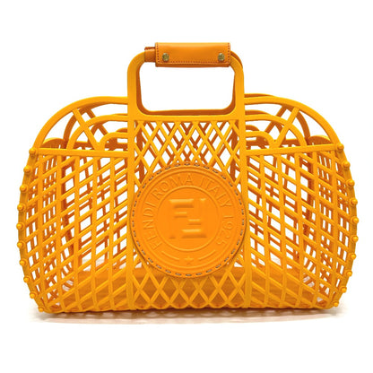 FENDI Handbag 8GH389 Plastic / leather Orange type bag Bucket medium Women Used Authentic