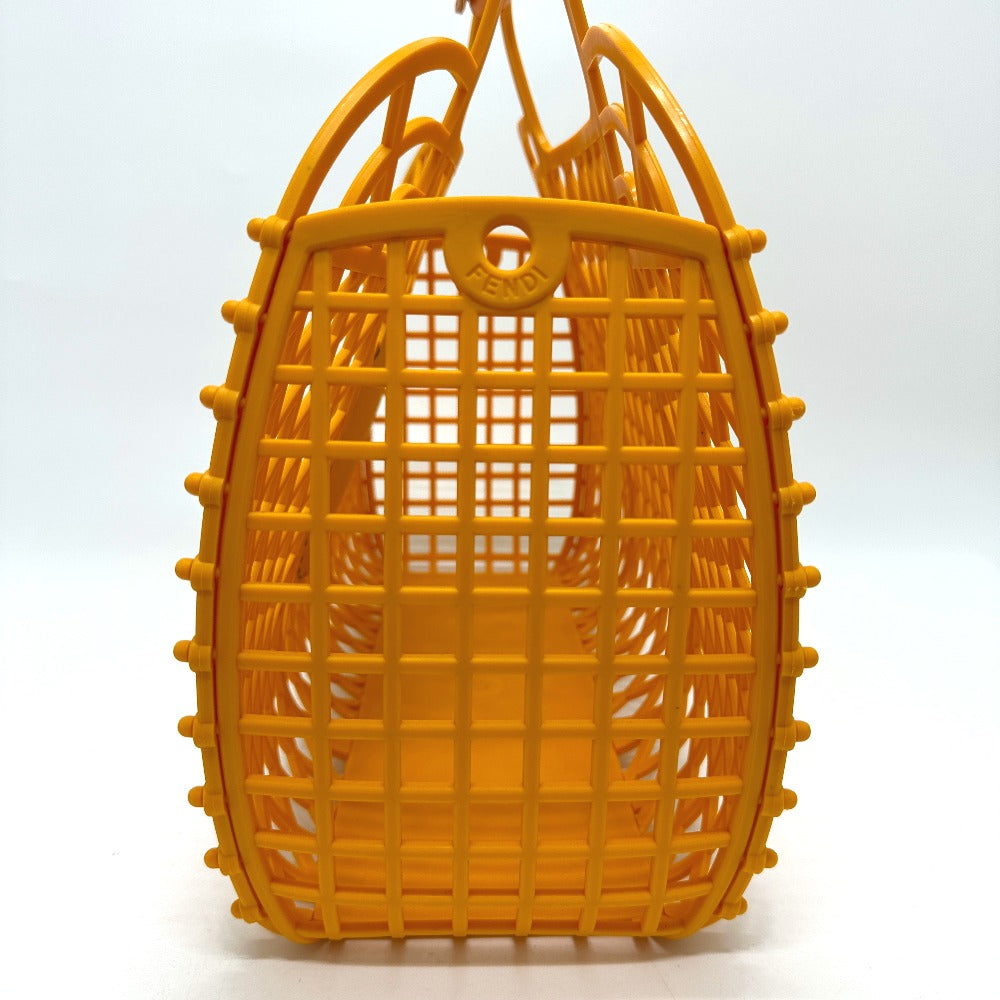 FENDI Handbag 8GH389 Plastic / leather Orange type bag Bucket medium Women Used Authentic