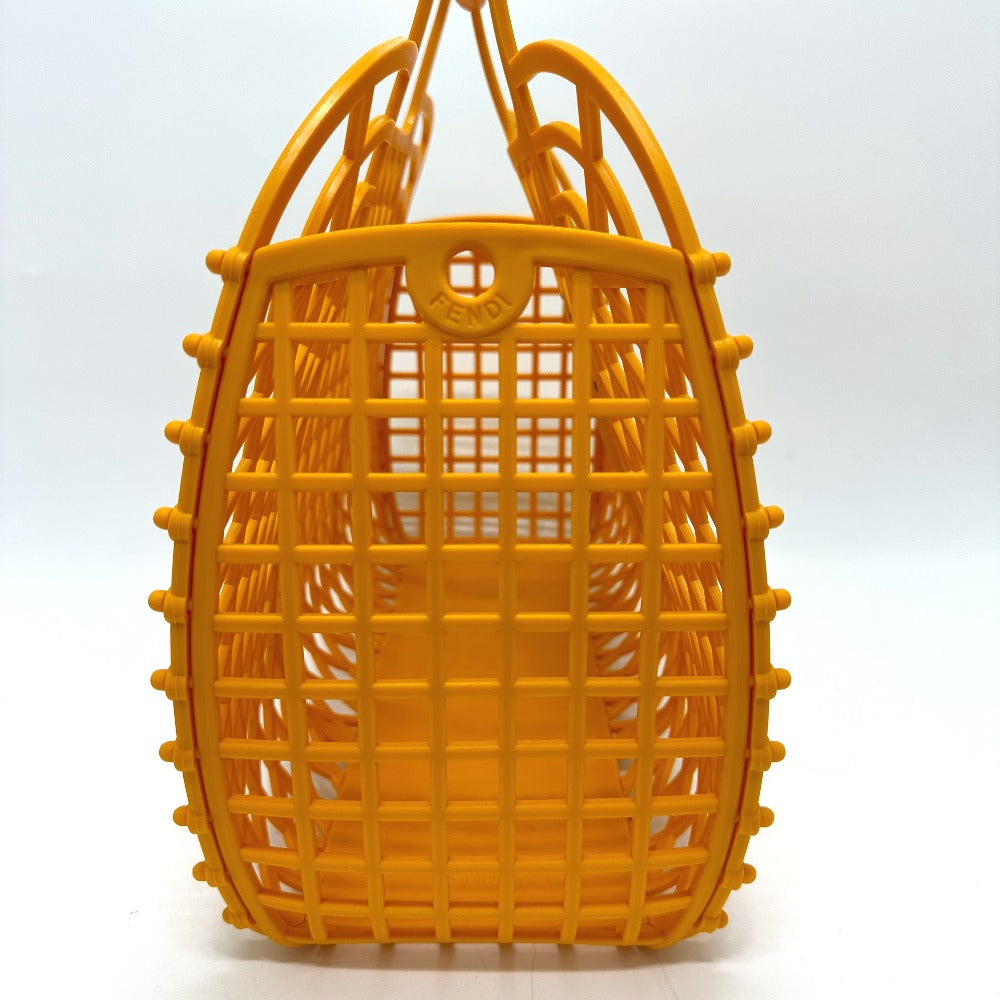 FENDI Handbag 8GH389 Plastic / leather Orange type bag Bucket medium Women Used Authentic