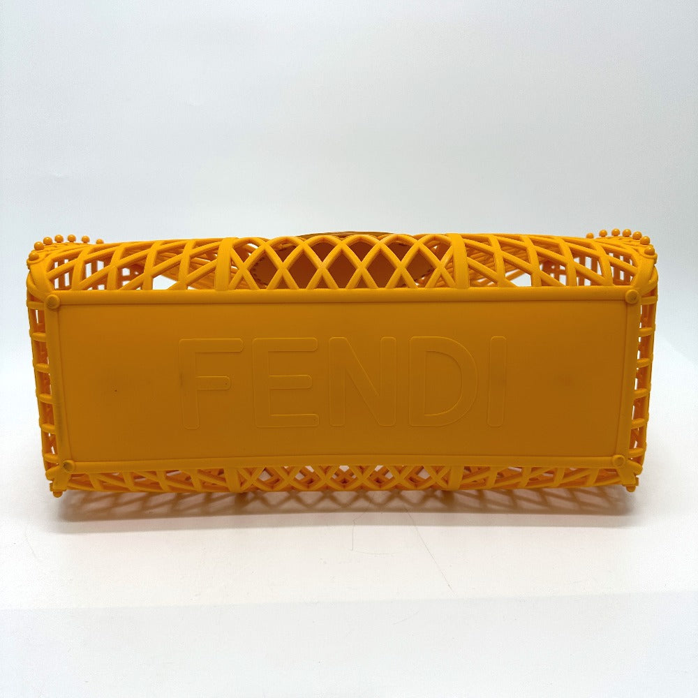 FENDI Handbag 8GH389 Plastic / leather Orange type bag Bucket medium Women Used Authentic