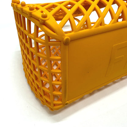 FENDI Handbag 8GH389 Plastic / leather Orange type bag Bucket medium Women Used Authentic