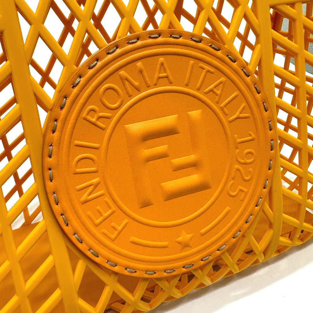 FENDI Handbag 8GH389 Plastic / leather Orange type bag Bucket medium Women Used Authentic