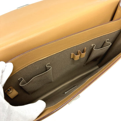 CARTIER Handbag leather beige Business bag mens Used Authentic