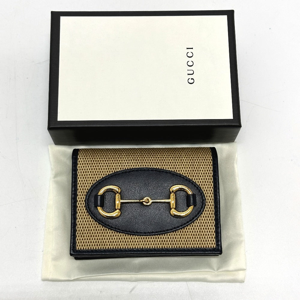 GUCCI Trifold wallet 621887 Canvas / leather beige Horsebit