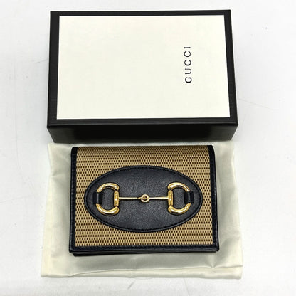 GUCCI Trifold wallet 621887 Canvas / leather beige Horsebit