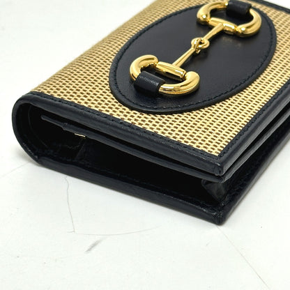 GUCCI Trifold wallet 621887 Canvas / leather beige Horsebit