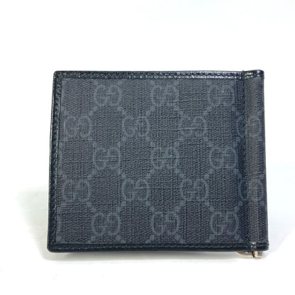 GUCCI Folded wallet 700686 GG Supreme Canvas black GG money clip Interlocking G Card Case Wallet