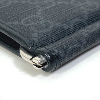 GUCCI Folded wallet 700686 GG Supreme Canvas black GG money clip Interlocking G Card Case Wallet