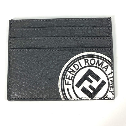 FENDI Card Case 7M0164 leather Gray type logo bicolor name card holder