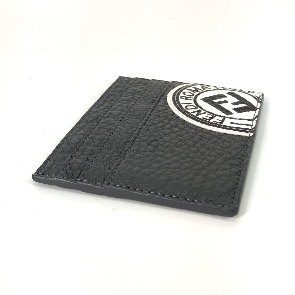 FENDI Card Case 7M0164 leather Gray type logo bicolor name card holder