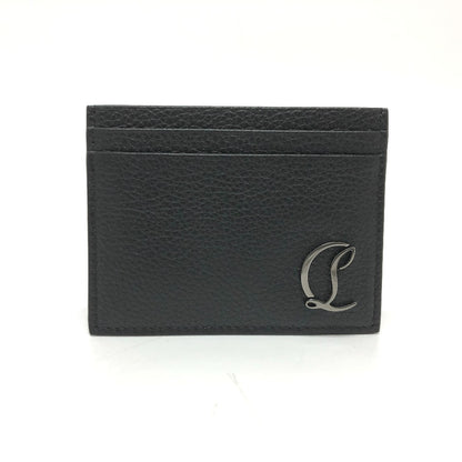Christian Louboutin Card Case leather black logo Pass case unisex(Unisex) Used Authentic