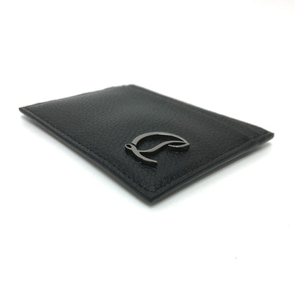 Christian Louboutin Card Case leather black logo Pass case unisex(Unisex) Used Authentic