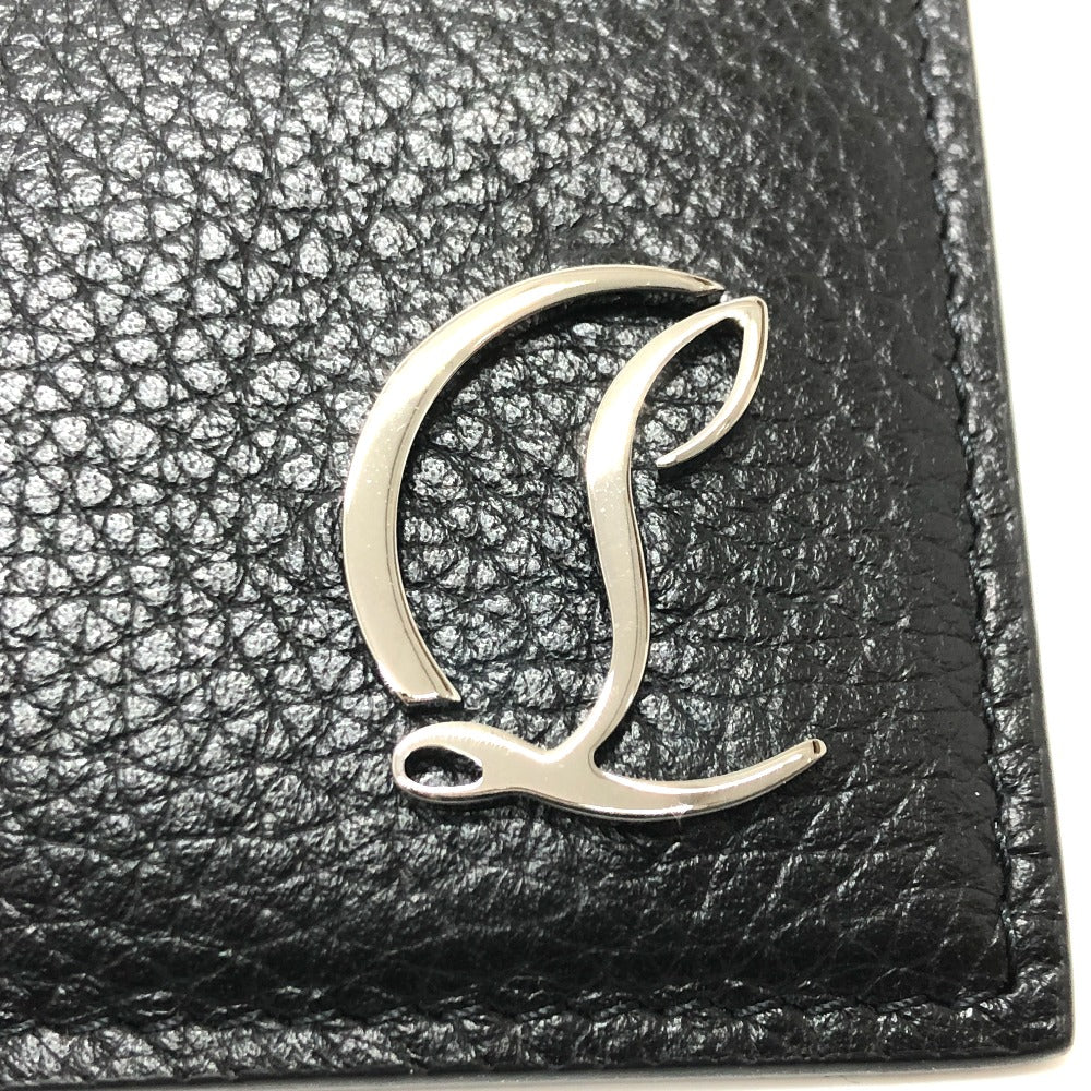 Christian Louboutin Card Case leather black logo Pass case unisex(Unisex) Used Authentic