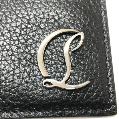 Christian Louboutin Card Case leather black logo Pass case unisex(Unisex) Used Authentic