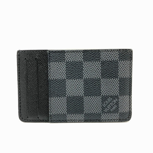 LOUIS VUITTON Card Case N62666 Damier Grafitto Canvas black Neo Porto Cult